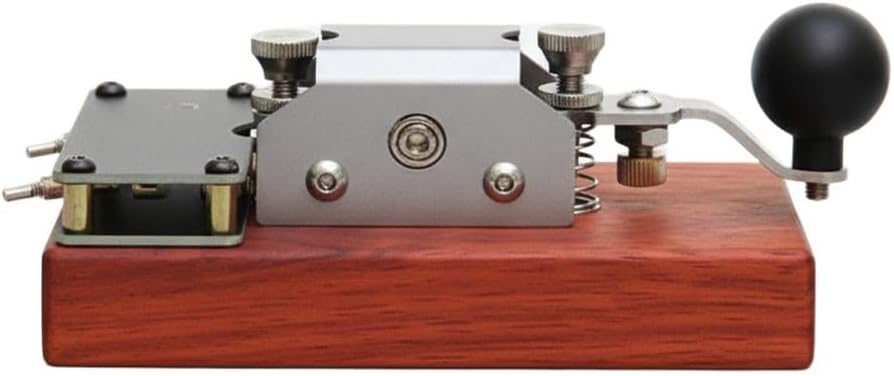 Telegraph Key, for Morse Code Training Manual Telegraph Key CW Straight Key for Ham Amateur Practice Vintage Brass Design(B)