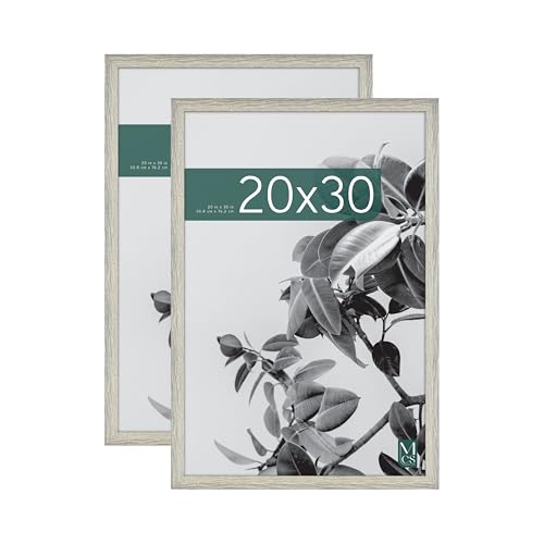 MCS Studio Gallery 20x30 Poster Frame Gray Woodgrain, Vertical & Horizontal Wall Hanging Large Picture Frame for Photos, Posters & Art Prints (2-Pack)