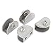 Aexit 4pcs Half Fall Protection Round Shaped Glass Clip Clamp Silver Tone for 9mm Safety Clips Thickness Glass