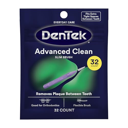 DenTek Slim Brush Advanced Clean Interdental Cleaners, Extra Tight, 32 Count