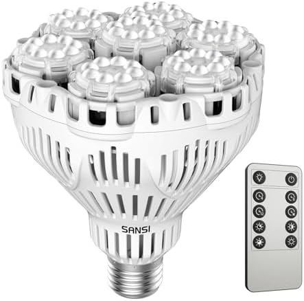 SANSI Dimmable Grow Light Bulb Full Spectrum, 40W Grow Bulb with Remote