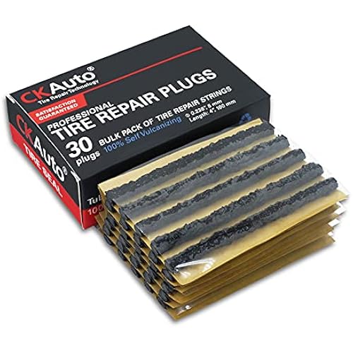 CKAuto 30 pcs 4" Black Tire Repair Strings Tire Repair Plugs