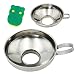 Produktbild TheStriven 3 Stück Jam Trichter Breiter Mund Trichter Marmeladentrichter Canning Trichter Edelstahl Trichter Set mit Griff für Breite und Normale Dosen Zum Marmelade, Dressing, Mit Reinigungsschwamm