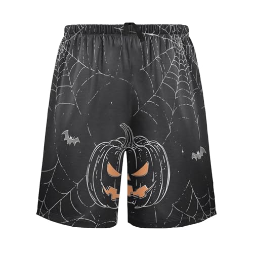 Men's Short Pajama Bottoms Black Spider Halloween Home Casual Sleep Pants