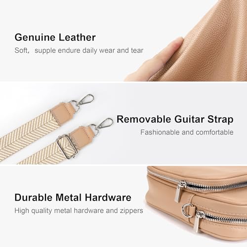 Image of befen Genuine Leather Small Crossbody Bags for Women Cross Body Bag Purses Cell Phone Purse for Travel with RFID Card Slots