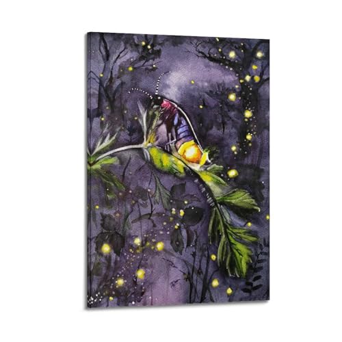 Impression sur toile luciole aquarelle tableau décoration moderne