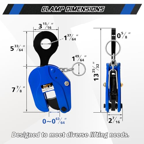 Pince de levage de 2 tonnes avec ouverture de mâchoire de 2.5 cm - 6