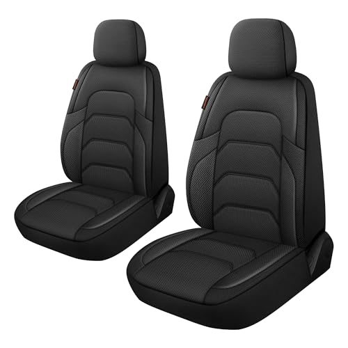 CAROMOP 3D Air Mesh Car Seat Covers 2 Front Seats,Breathable and Durable Seat Covers for Cars,Universal Fit for SUV,Vans,sedans, Trucks, Automotive Interior Covers(Black)