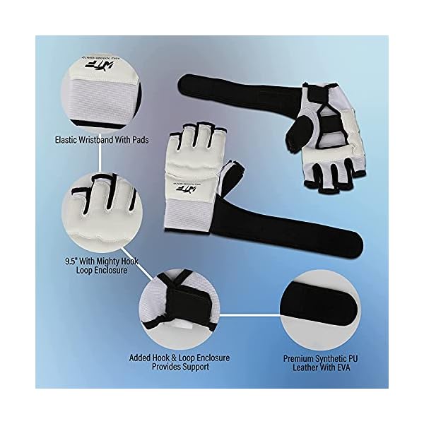 GALLIA Kickboxing Gloves Ankle Support Set, Half Finger Taekwondo MMA Gloves UFC Punching Gloves for Men Women Kid, Leather Boxing Equipment Karate Sparring Martial Arts Boxing Training (XL)