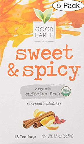 Good Earth Teas Organic Sweet And Spicy Herbal Caffeine Free Tea Bag, 18 Count (Fivе Расk) #TOP7