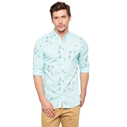 Image of Spykar Men's Printed Slim Fit Shirt