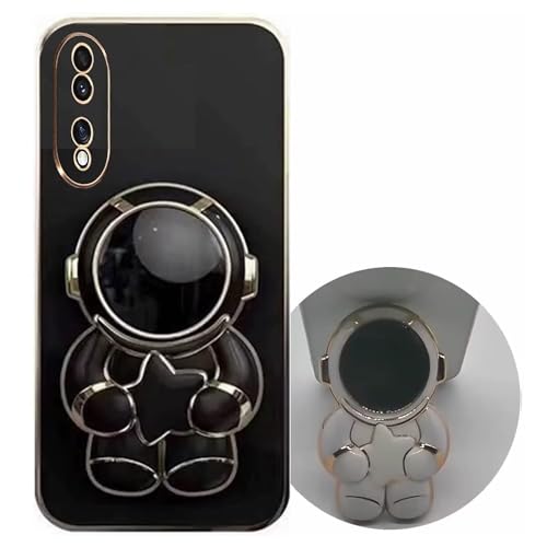 Nadoli pour Oppo A58 4G Étoile Astronaute Invisible Béquille Coque,Ultra Mince Placage Astronaute Pliant Supporter Antichocs Silicone Flexible Coque Housse Étui de Potection