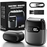 MALEGEBAZ Electric Foil Shaver for Men,Compact 3D Floating Shaving Heads, Electric Razor for Men,IPX8 Waterproof, USB-C Fast Energy, LED Info Display, Wet/Dry Adaptability, Travel Lock Slate Grey