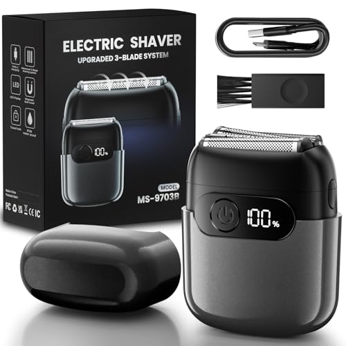 Electric Foil Shaver for Men,Compact 3D Floating Shaving Hea