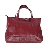 TOPPERFUN Bolso Tote Grande de Piel Sintética PU Color Vino con Cremallera Bolso de Hombro Informal para Mujer Gran Capacidad y Trabajo Organizados