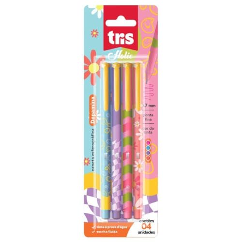 Caneta Esferográfica Tris Holic Dopamina 0.7 Cart 4UN
