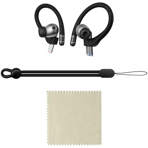 RunChao Anti-Slip Ear Hooks for Samsung Galaxy Buds 3/3 Pro/Galaxy Buds 3 FE, Soft Anti-Loss Sports EarHooks Earbuds (Black)