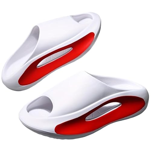 HoaloX Men's Anti-Collision and wear-Resistant Slippers, Double-Color Thick-Soled Home and Beach Thick-Soled Sandals. (White,12)