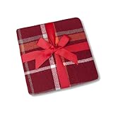 LALIFIT Super Soft Vintage Plaid Fluffy Throw Blanket - Cozy Lightweight Decorative Blanket for Bed Couch Camping Picnic - Fringed Edge, 50 x 67 Inches (Red Plaid)