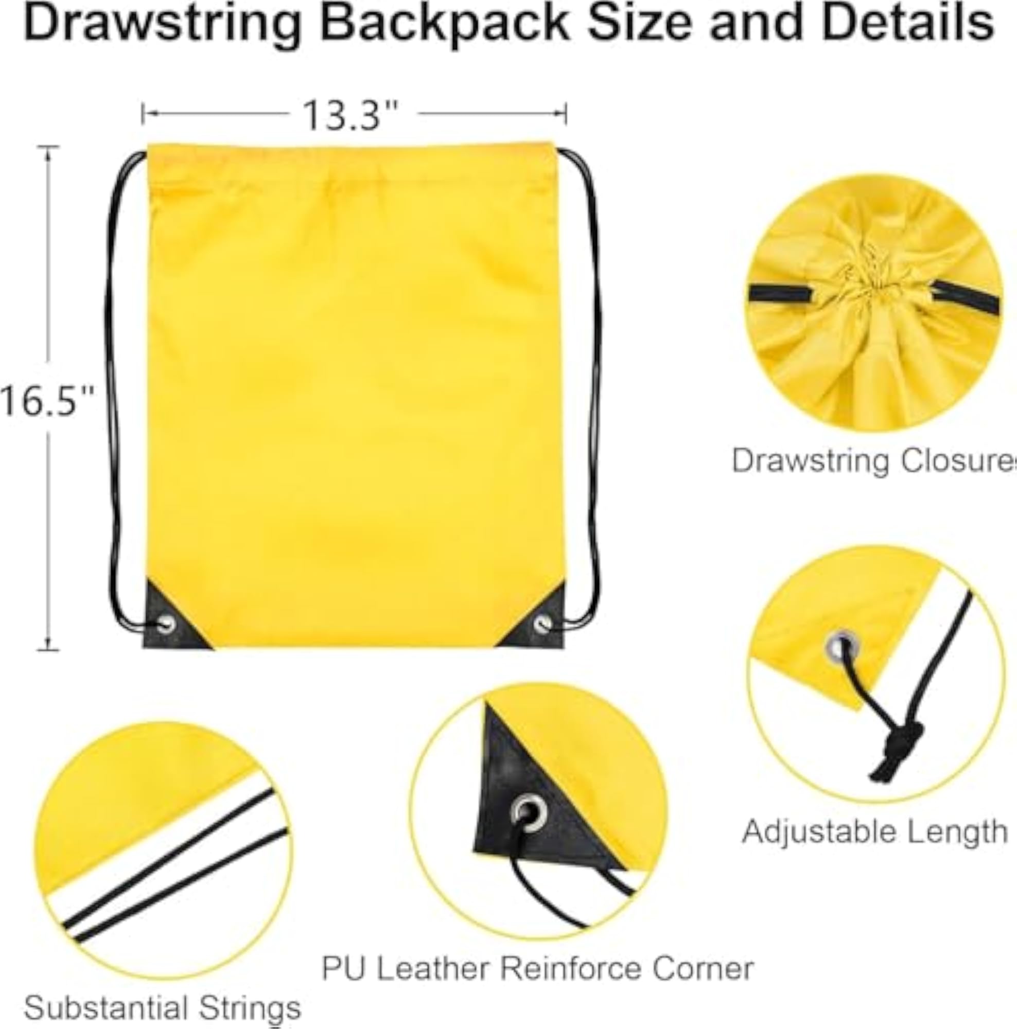 Bulk Drawstring Backpack, Cinch Sack for Gym and Outdoor Sports
