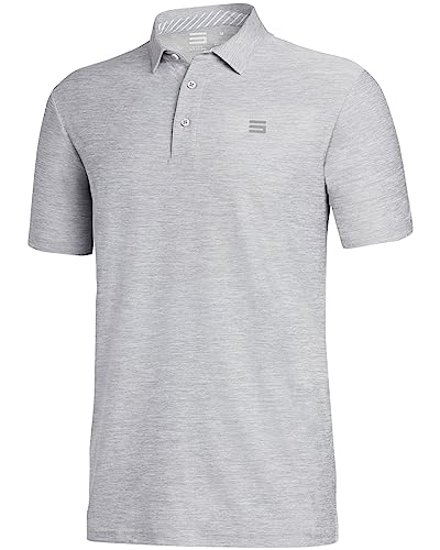 Image of Three Sixty Six Golf Shirts for Men - Dry Fit Short-Sleeve Polo, Athletic Casual Collared T-Shirt Grey