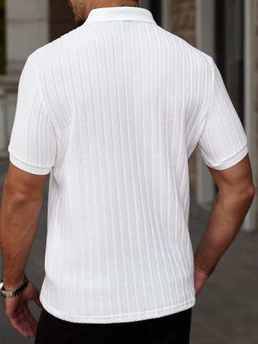 San paulo Men's Short Sleeve Solid Polo Shirt, Summer Fashion Golf Shirt4