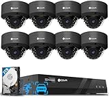4COVR 4K Security Camera System, 8X 8MP IK10 Vandal-Proof IP67 Dome PoE IP Camera with Audio, 8CH NVR 2TB HDD, AI Human Vehicle Detection & IR Night Vision, 24/7 Home Outdoor Recording, LY54AB8M0808