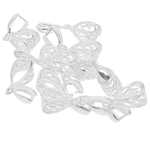 HomeDecTime 10 pcs Collierschlaufe Anhänger Schlaufe Verschluss Ösen Anhängeröse Anhängerschlaufe DIY Zubehör für Schmuckherstellung Cover