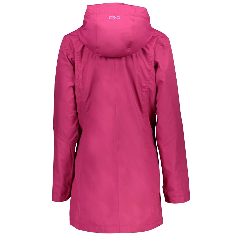 CMP Damen Lange Ripstop-regenjacke für Damen Regenparka | Garantiert Schutz vor Regen, Verschweisste Nähte, Kompakte Verstauung, Bewegungsfreiheit einzubüßen