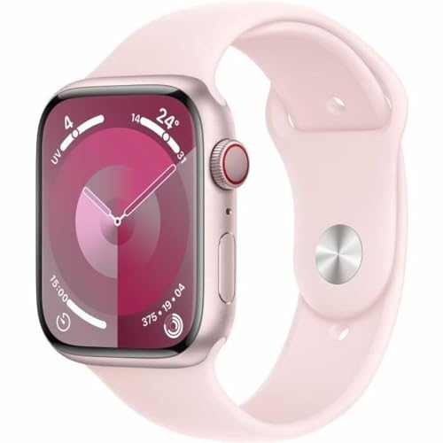 Apple Watch Series 9 GPS + Cellular - 45mm - Bo�tier Pink Aluminium -  Bracelet Light Pink Sport Band - M/L : Amazon.it: Elettronica