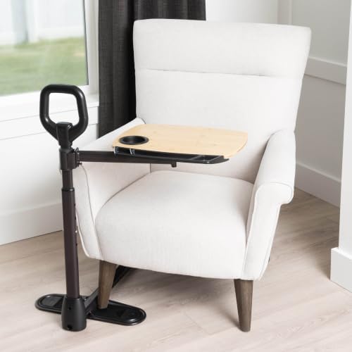 Able Life Tray Table, 360° Swivel Table with Cup Holder, Adjustable Height, Extra Large TV Tray for Eating, Laptop Desk for Couches, Chairs, Recliners, Ergonomic Stand Assist Safety Handle for Elderly
