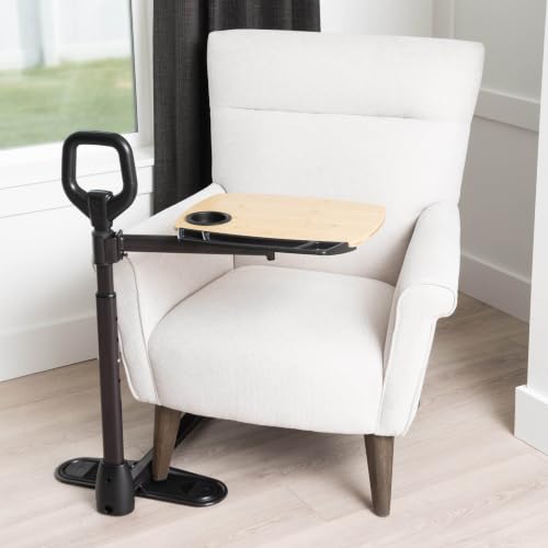 Able Life Tray Table, 360° Swivel Table with Cup Holder, Adjustable Height, Extra Large TV Tray for Eating, Laptop Desk for Couches, Chairs, Recliners, Ergonomic Stand Assist Safety Handle for Elderly