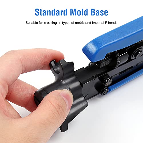 Knoweasy Coax Compression Tool - Coax Crimper And Rg6 Crimping Tool For Coax Rg6, Rg59, And Rg11 Cable F-Connectors #TOP4