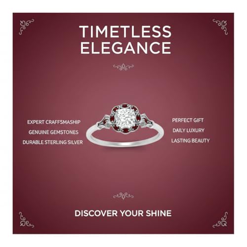 Image of Choose Your Gemstone Vintage Halo Diamond CZ Engagement Ring Sterling Silver Cushion Shape Vintage Engagement Rings Minimal Modern Design Birthday Gift Wedding Gift US Size 4 to 12