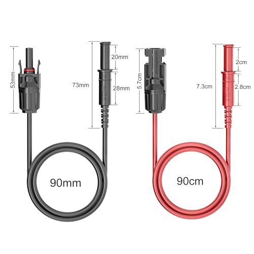 Cleqee 2PCS Safety Banana Plugs to Solar Connectors Silicone Test Leads Red Black 3.3ft Solar Test Cables Wires 1000V/15A for Photovoltaic Solar Panel System - Image 4