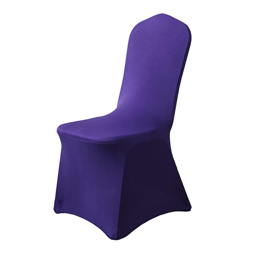 TentHome Fundas de silla de comedor, 10 piezas de elastano para silla de tela con funda súper extensible, extraíbles y lavables, para bodas, banquetes, fiestas, decoración (morado oscuro)