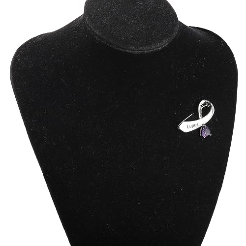 CENWA Lupus Disease Purple Ribbon Pin Lupus Awareness Gift Purple Awareness Lupus Survivor Gift3