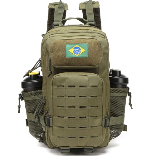 THURAM Mochila 20L À Prova D'água Com 2 Suportes Para Garrafa, Ideal Para Academia, Viagens Ao Ar Livre, Caminhadas E Pesca. Mochila Para Laptop De 13 Polegadas. (Verde)