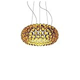 Finition jaune et or Lampe Suspendue 160 W avec Boules en polyméthacrylate de méthyle, modèle Caboche Demi-Suspension, 50 x 50 x 20 cm, Couleur Jaune et Or (référence : 138007 52)