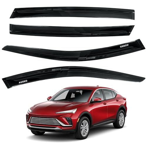 AUXKO Rain Guards for Buick Envista 2024 2025 2026, Window Vent Visors Smoke Accessory - Tape-On Rain Guard Window Visor for Buick Envista, Easy Install Car Side Window Wind Deflectors & Visors Black