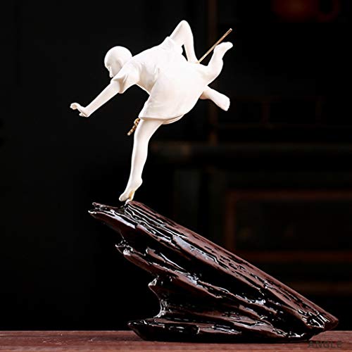 Brûleur d'encens cône backflow bouddha céramique blanche déco maison zen