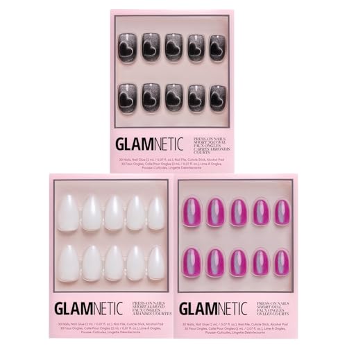 Glamnetic Press-On Nails Bundle - Midnight Romance, Berry Fizz &