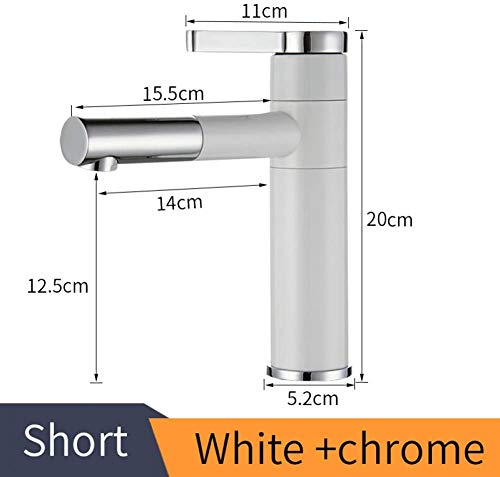 Grifo Grifo Grifo monomando Grifo monomando de 360 ​​grados Grifo de lavabo Acabado en cromo blanco y plateado Grifos de baño Baño de una sola mano Cover