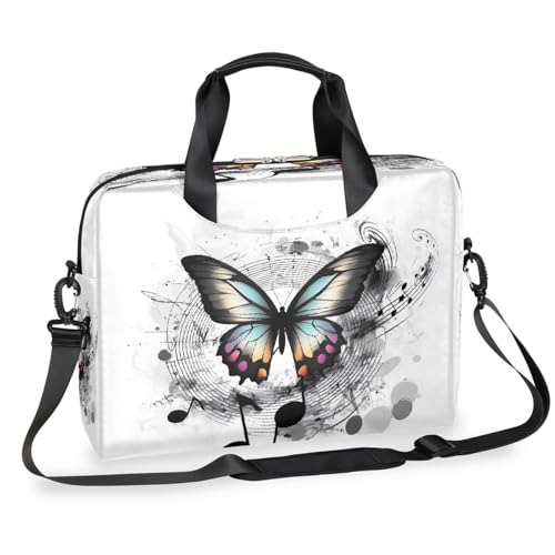 Maletín para laptop 15.6 pulgadas negro con diseño mariposa miniatura 1