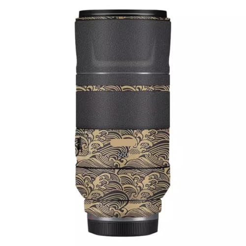 Film en vinyle pour Canon RF 600 mm F11 habillage cuir noir et or