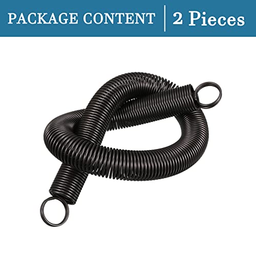 QUARKZMAN 300mm Freie Länge Doppelhaken Zugfeder x 2 Stk. Metall Erweiterung Spiralfedern für Industriemaschinen Schwarz