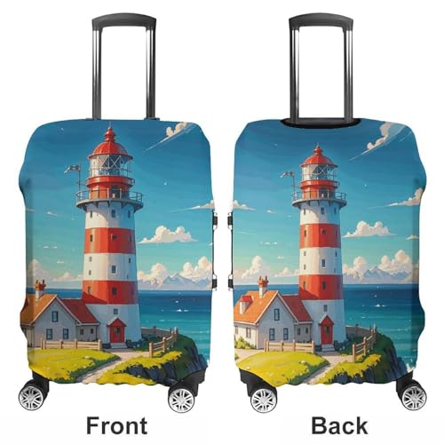 Lighthouse Diamond Paint Suitcase Covers Luggage Protector - Travel Elastic Baggage Case Protective, Washable Anti-scratch Large Suit Case Cover for Suitcases Fits 19-32 Inch Luggages S3