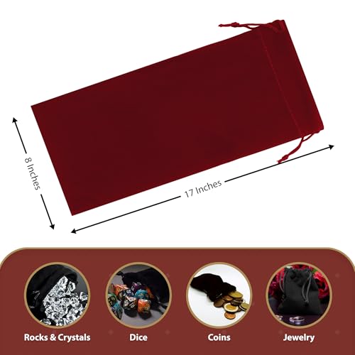 Mandala Crafts 8x17 Maroon Velvet Drawstring Bags - 10 Large Velvet Drawstring Pouches Bulk for Party and Wedding Favor, Gift Wrapping, Packaging, and Shoe Dusting Bags by Mandala Crafts - Image 3
