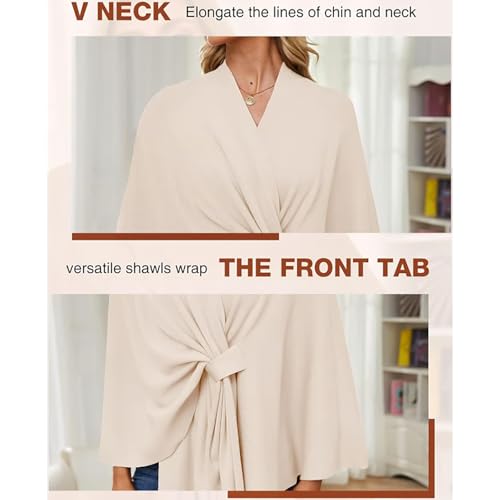 Flakaclsh Shawl, Elegant Solid Color Cape Shawl, 2025 Knitted Button down Shawls Scarf for Women3