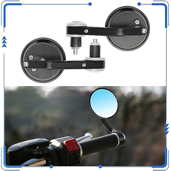 Spiegels voor scootmobielen Universele Motorfiets Aluminium Spiegels Ronde Opklapbare Zijspiegel Motorconversie Ronde Kersen Stuurspiegel Bromfiets spiegels (Color : Yellow)